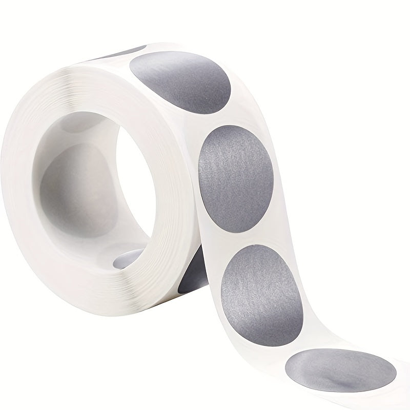 300pcs Gray Silvery Scratch Stickers Roll Shape Adhesive Labels