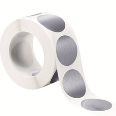 300pcs Gray Silvery Scratch Stickers Roll Shape Adhesive Labels