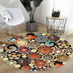 Abstract Modern Round Rug For Living Room Bedroom Kitchen