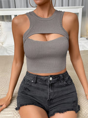 Knitted Crop Tank Top Y2K Sleeveless Sexy Tank