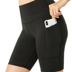 High Waisted Side Pockets Sports Shorts Yoga & Biker Shorts