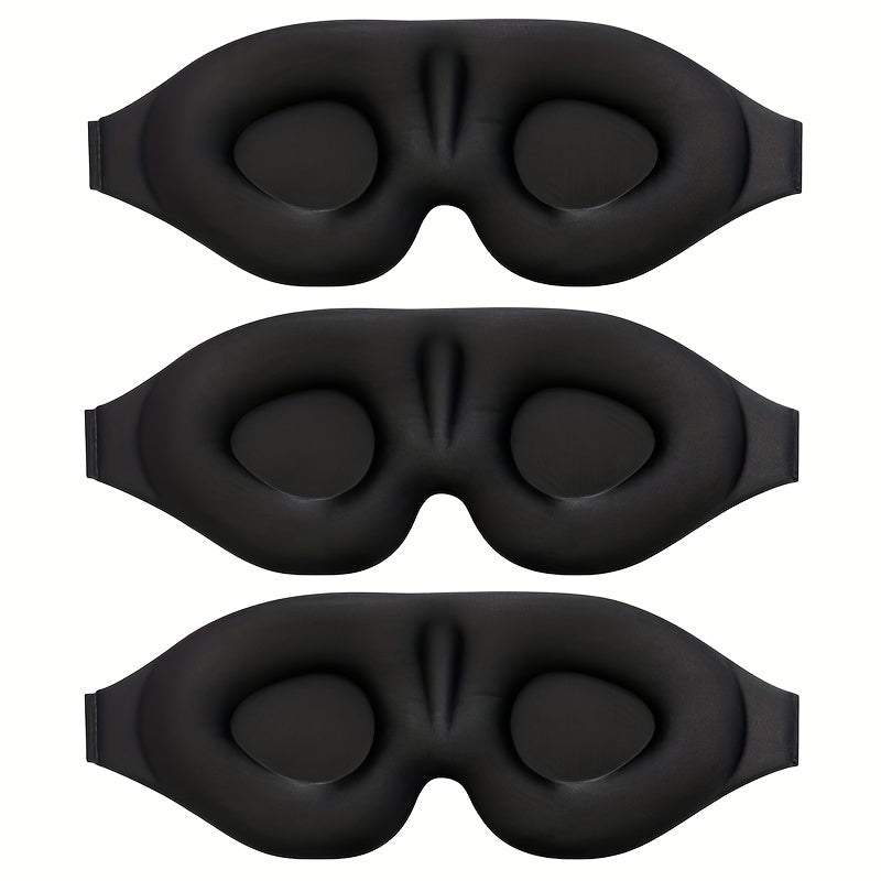 3pcs Soft Silk Eye Mask Shading Men Women Sleep Aid