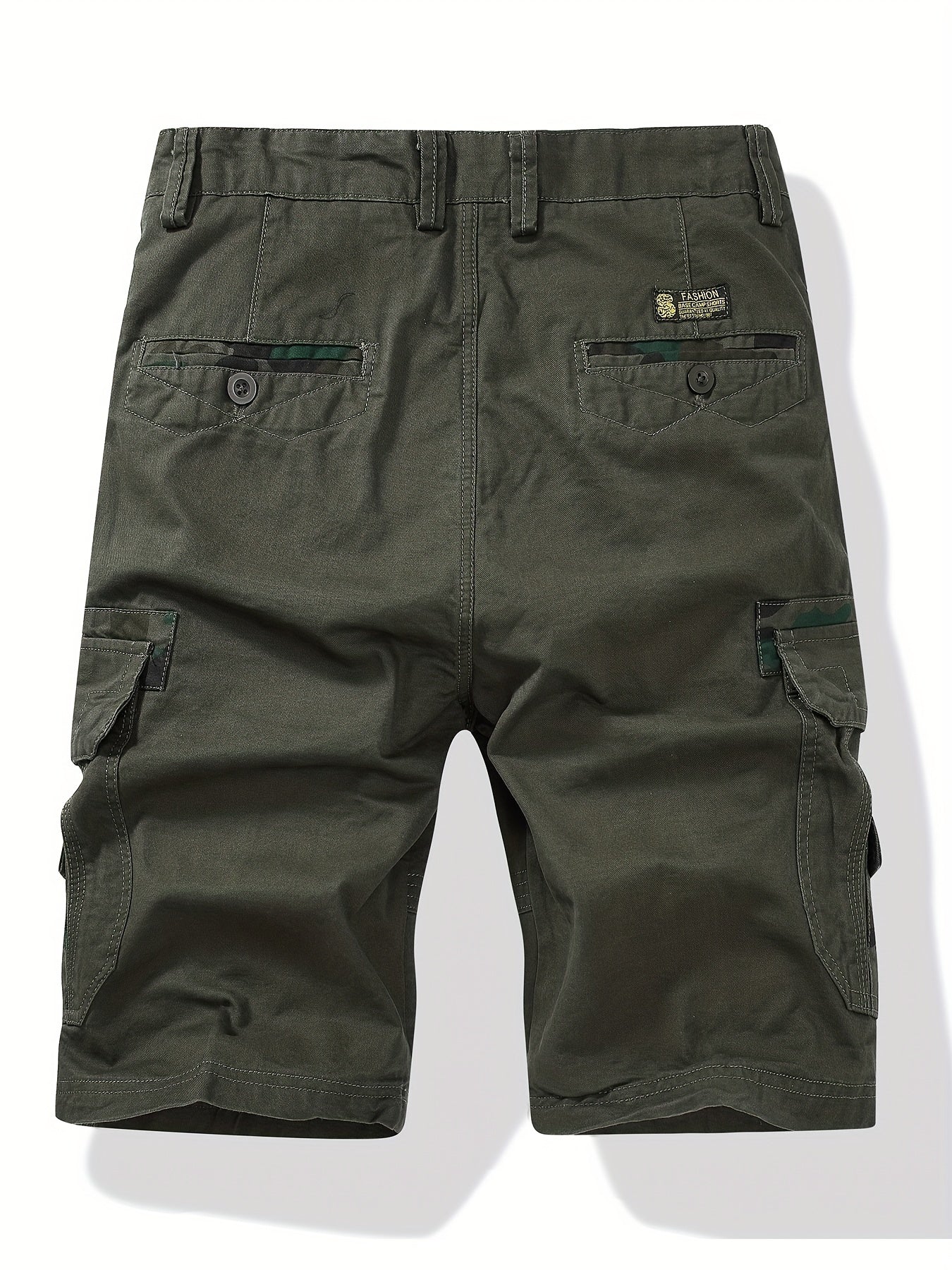 Army Green Camo Drawstring Cargo Shorts Men's Summer Outdoor Clothes