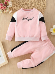 Baby Girl Sports Suit LITTLE GIRL Print Top & Pants