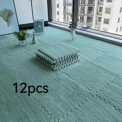 Soft Fluffy Foam Mats for Kids & Pets 11.8x11.8 Puzzle Floor Mat