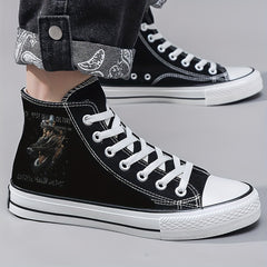 Unisex High Top Canvas Shoes Comfy Non Slip Casual Flats Men's Footwear