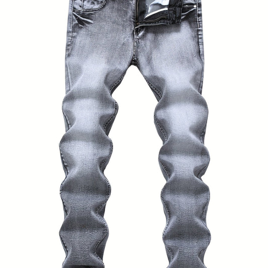 Men's Slim Fit Cotton Jeans Casual Stretch Washed Denim Pants