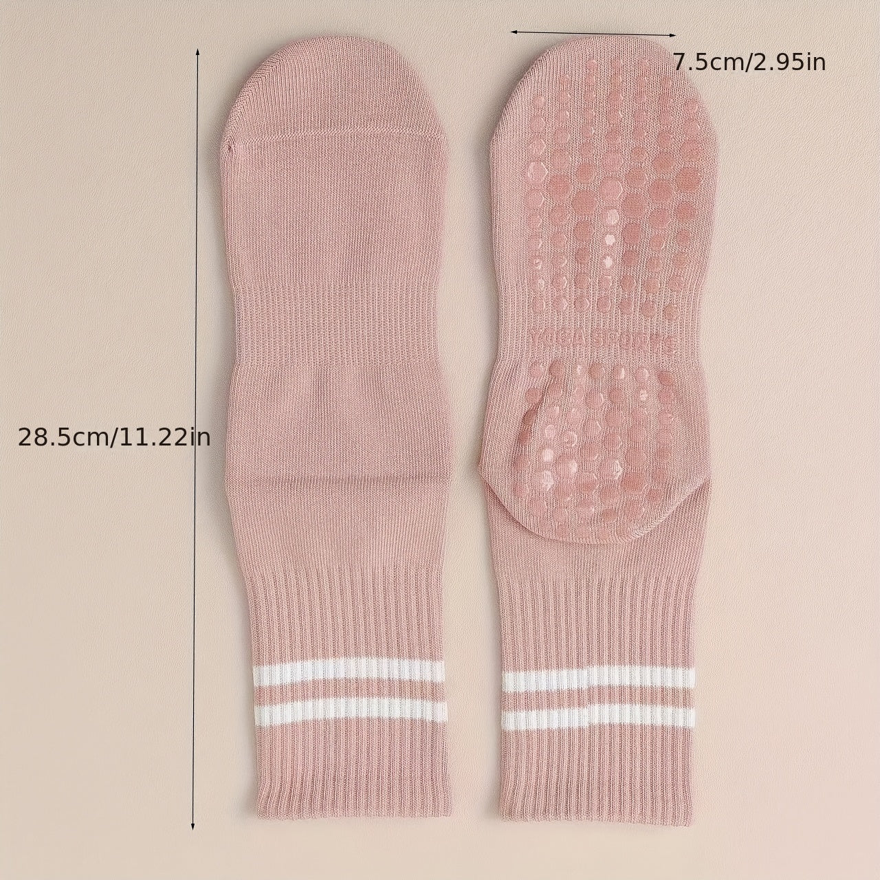 Women's Thermal Long Tube Non Slip Yoga Socks with Grips