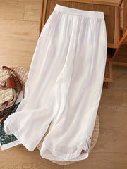 Floral Pattern Crop Wide Leg Pants Spring & Fall Casual Loose Pants