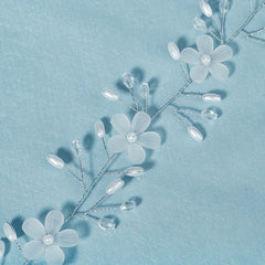 Acrylic Floral Headband Ancient Style Plate Headband Faux Pearl Hairband