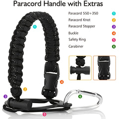 Water Bottle Handle Jumper - Fits 12oz to 64oz Bottles - Safety Ring and Lock