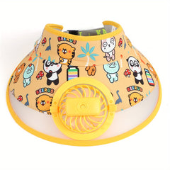 Cartoon Animal Fan Visor Hat PVC Sunshade UV Protection Sun Hat