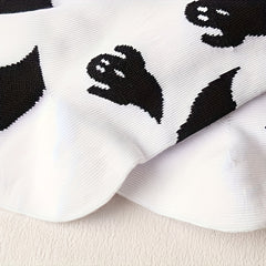 2 Pairs Cartoon Ghost Print Socks Halloween Mid Tube Socks Women's Stockings