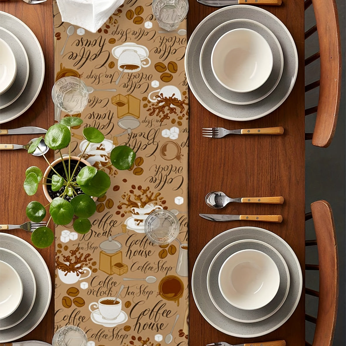 Coffee House Coffee Beans Table Runner 13x72 Inch