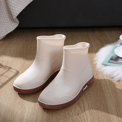 Waterproof Short Calf Slip On Rain Boots Women's Footwear
