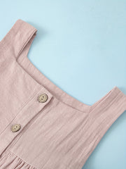 Baby Girls Button Pleated Cami Casual Dress