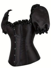 Ruffle Corset Bustier Lace Up Body Shaper