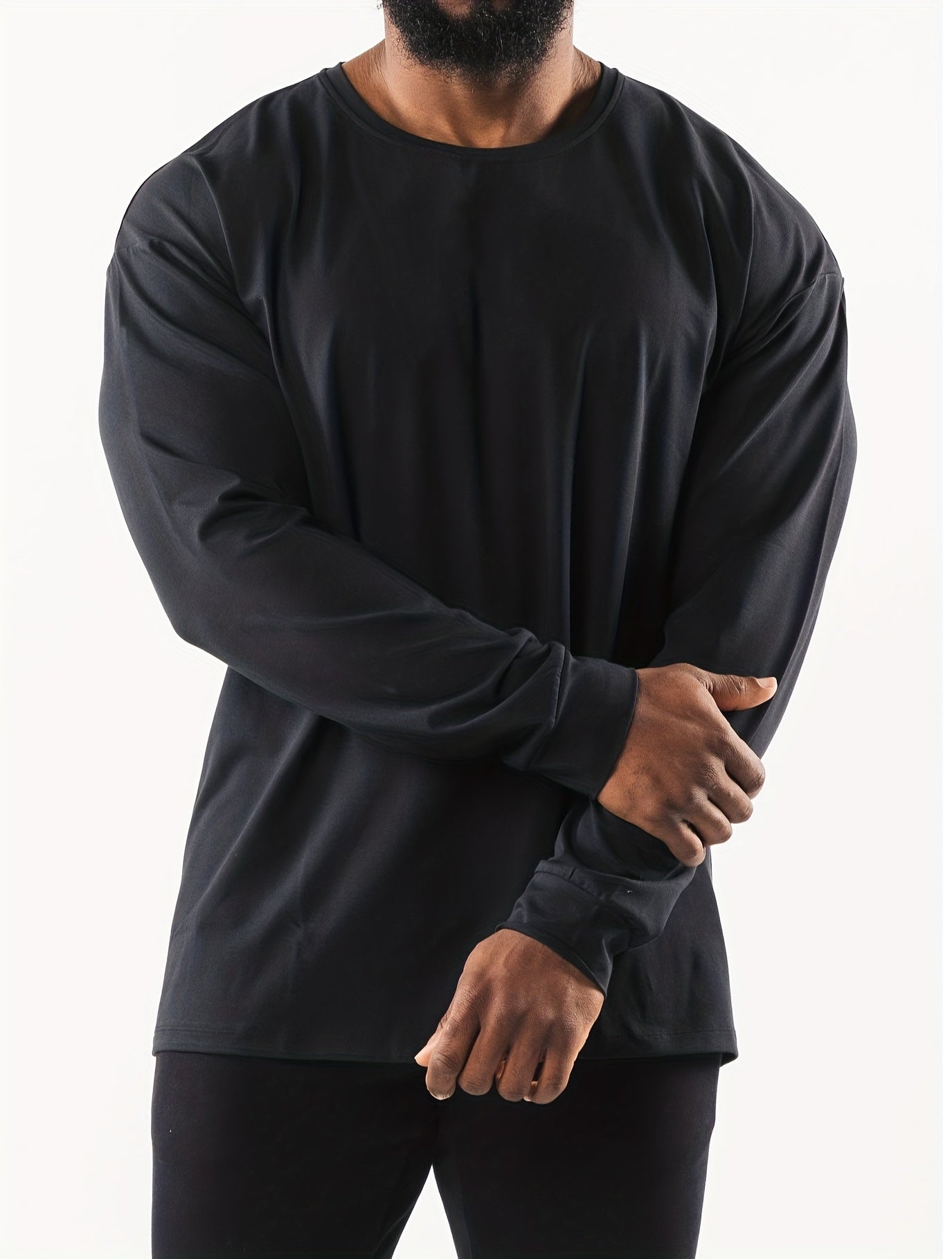 Men's Basic Long Sleeve T shirt Spring Autumn Loose Fit