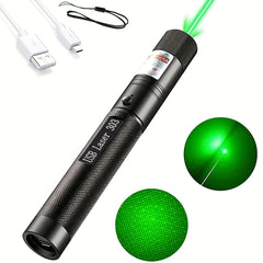 Green Laser Pointer USB High Powerful Red Dot 10000m Batteries Embedded