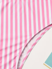 One Shoulder Ruffle Trim Bikini Set
