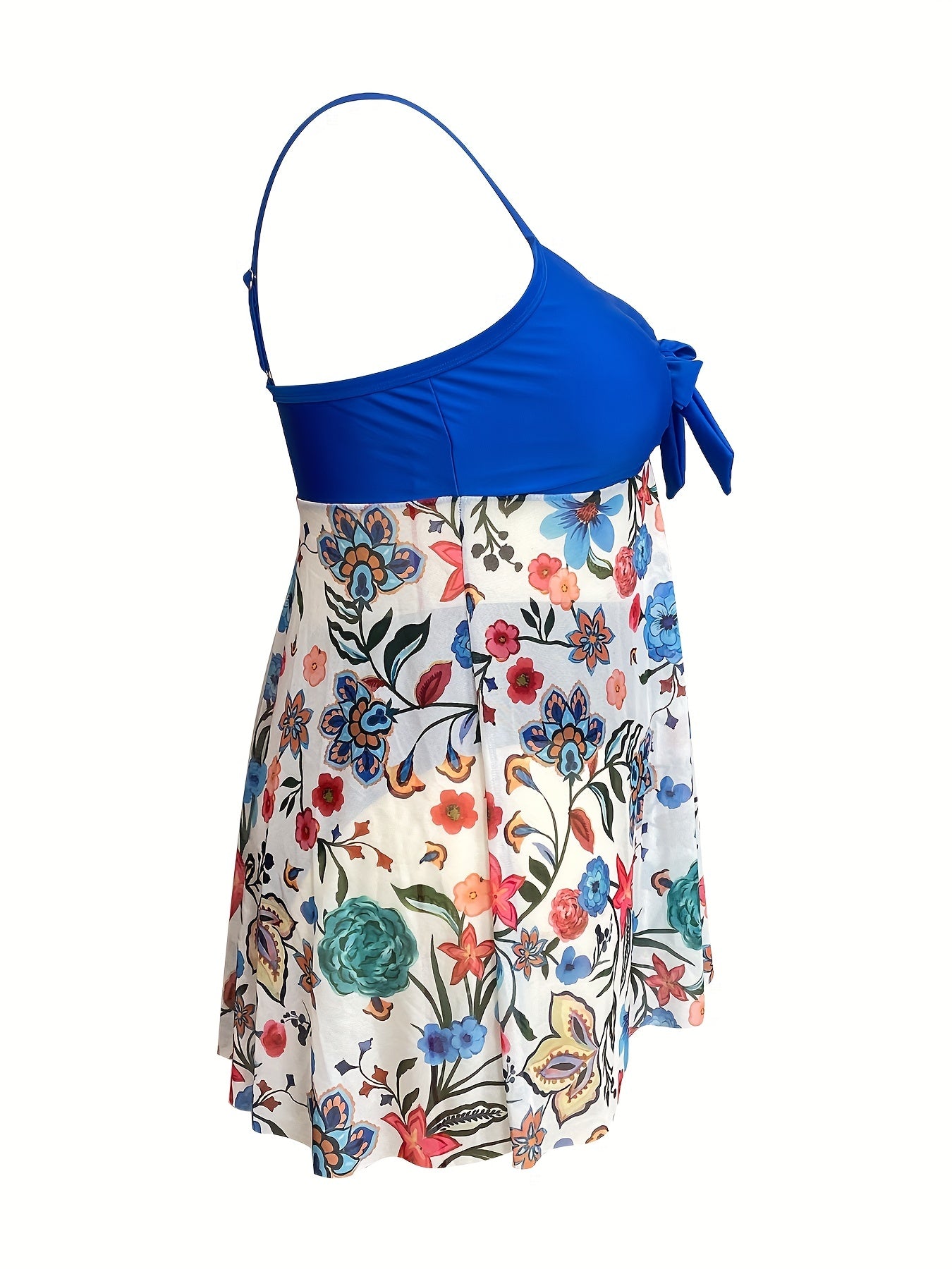Floral Print Ruched Tankini Set