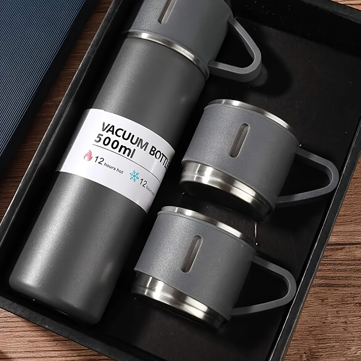 Stainless Steel Insulated Water Bottle, Leakproof, 3-In-1 Design