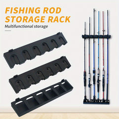 Wall Mounted Fishing Rod Rack for 6 Rods - Space Saving Holder
