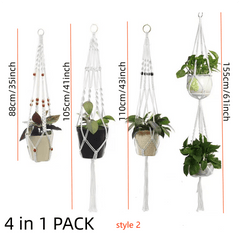 4 Pack Tassel Plant Hanging Rack with Wooden Beads