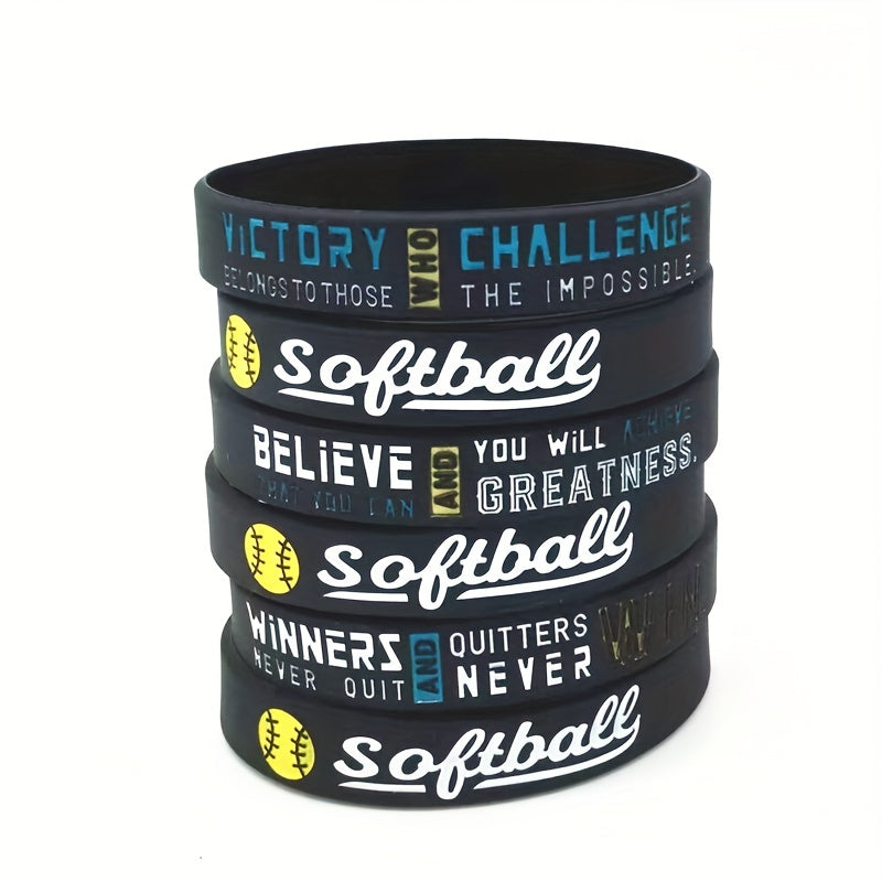 Stylish Unisex Softball Letter Graphic Silicone Bracelet