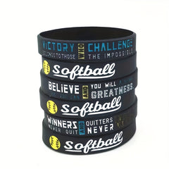 Stylish Unisex Softball Letter Graphic Silicone Bracelet