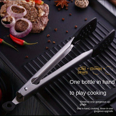 Stainless Steel Kitchen Tongs Silicone Food Clip Heat Resistant Clamp