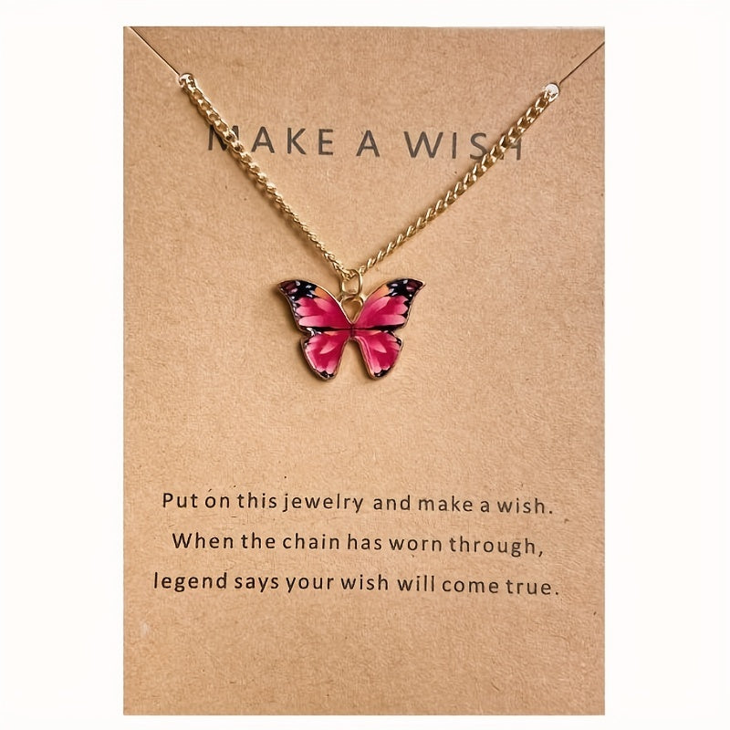 Bohemian Style Butterfly Pendant Necklace Holiday Gift