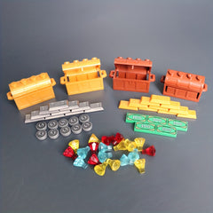Building Blocks Money Pattern Golden Silvery Cash Blocks Parts Treasure Chest