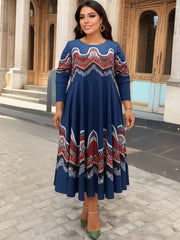 Women's Plus Tribal Print Maxi Dress