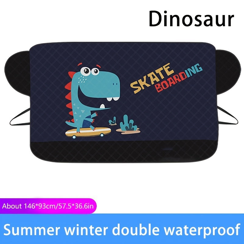 Auto Sun Protection Heat Shield Cartoon Windshield Cover Snow Shield