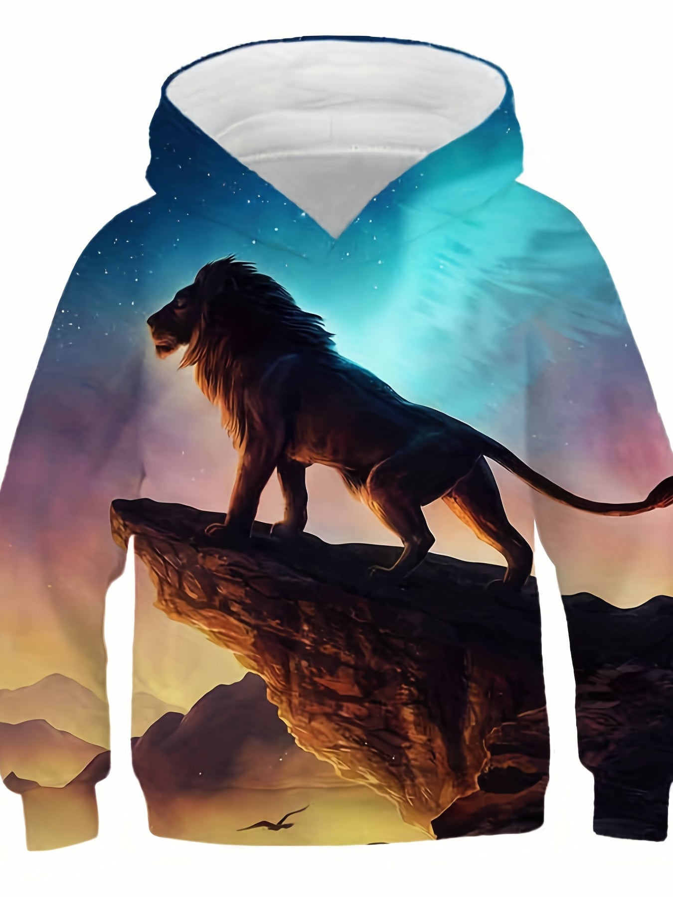 Boy's 3D Lion Print Hoodie Casual Hooded Sweatshirt