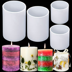 Silicone Cylinder Candle Molds 4pcs Pack 10 & 7 & 5cm