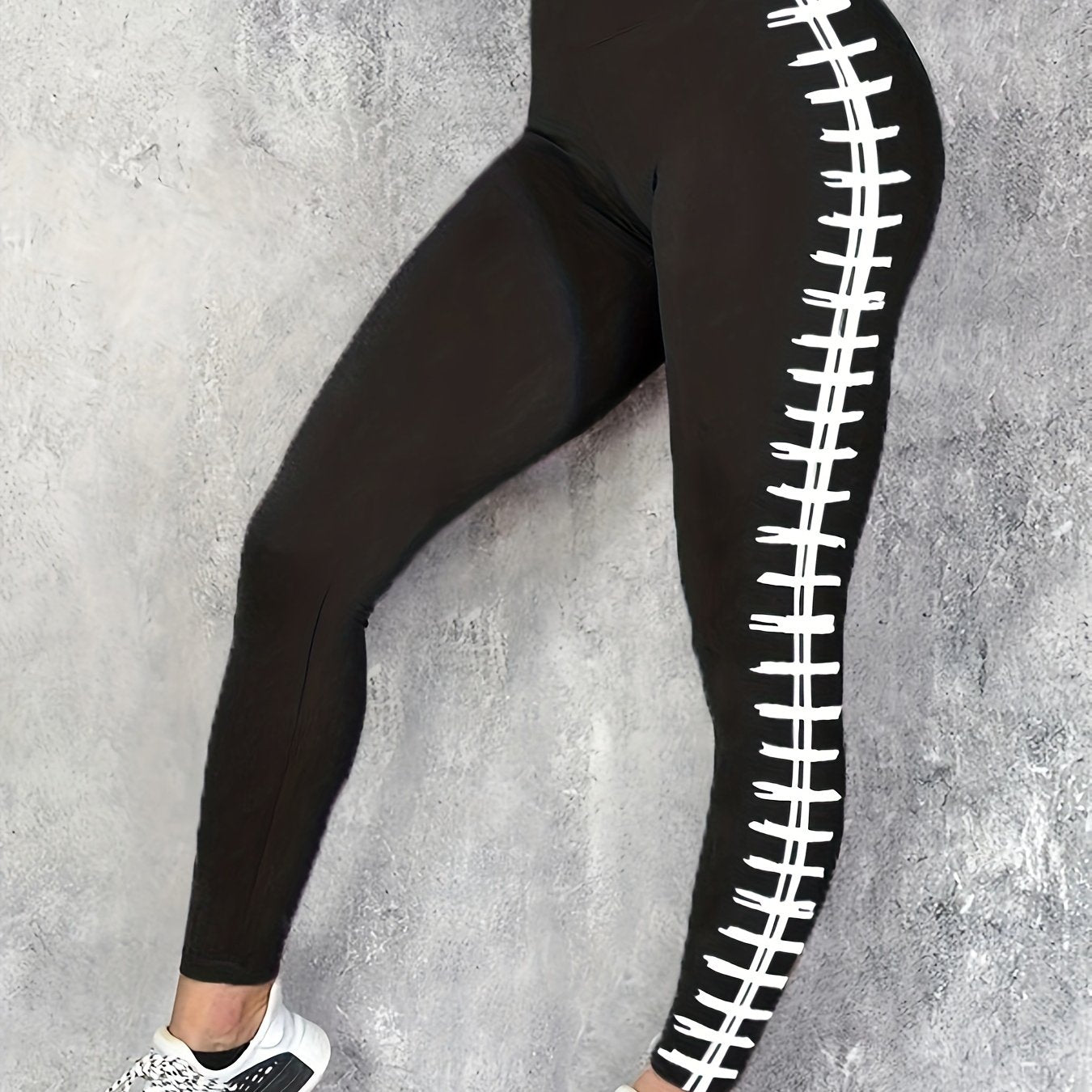 Rugby Print Fitness Gym Sports Leggings High Waist Yoga Workout Running Tight