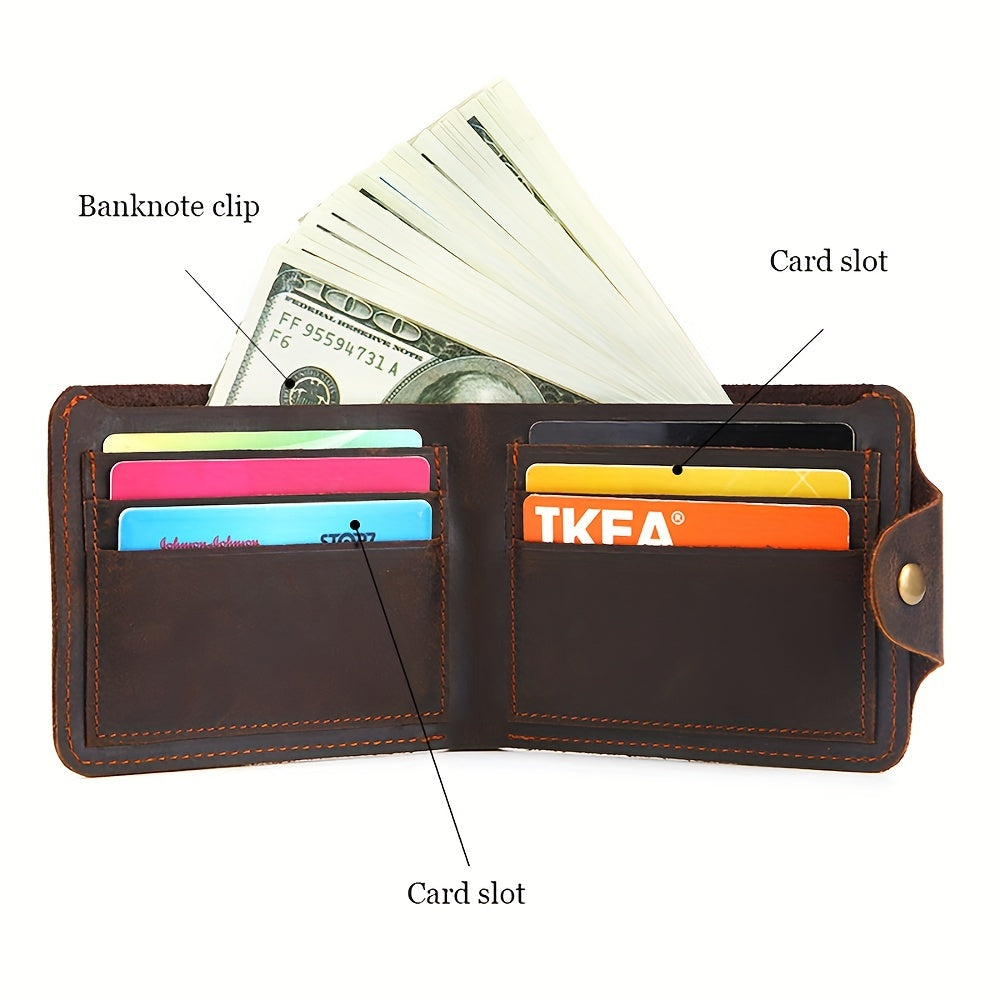 Men's Leather Money Clip Wallet Card Holder Coin Purse