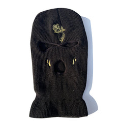 Rose Tears Embroidery Balaclava Hat Ski Mask Winter Soft Knit Warm