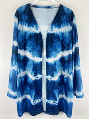 Colorblock Open Front Cardigan With Pockets