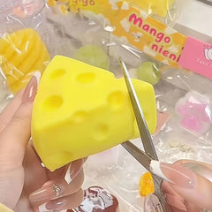Soft Cheese Squeeze Toy with Soft Rubber - Educational Food Simulation