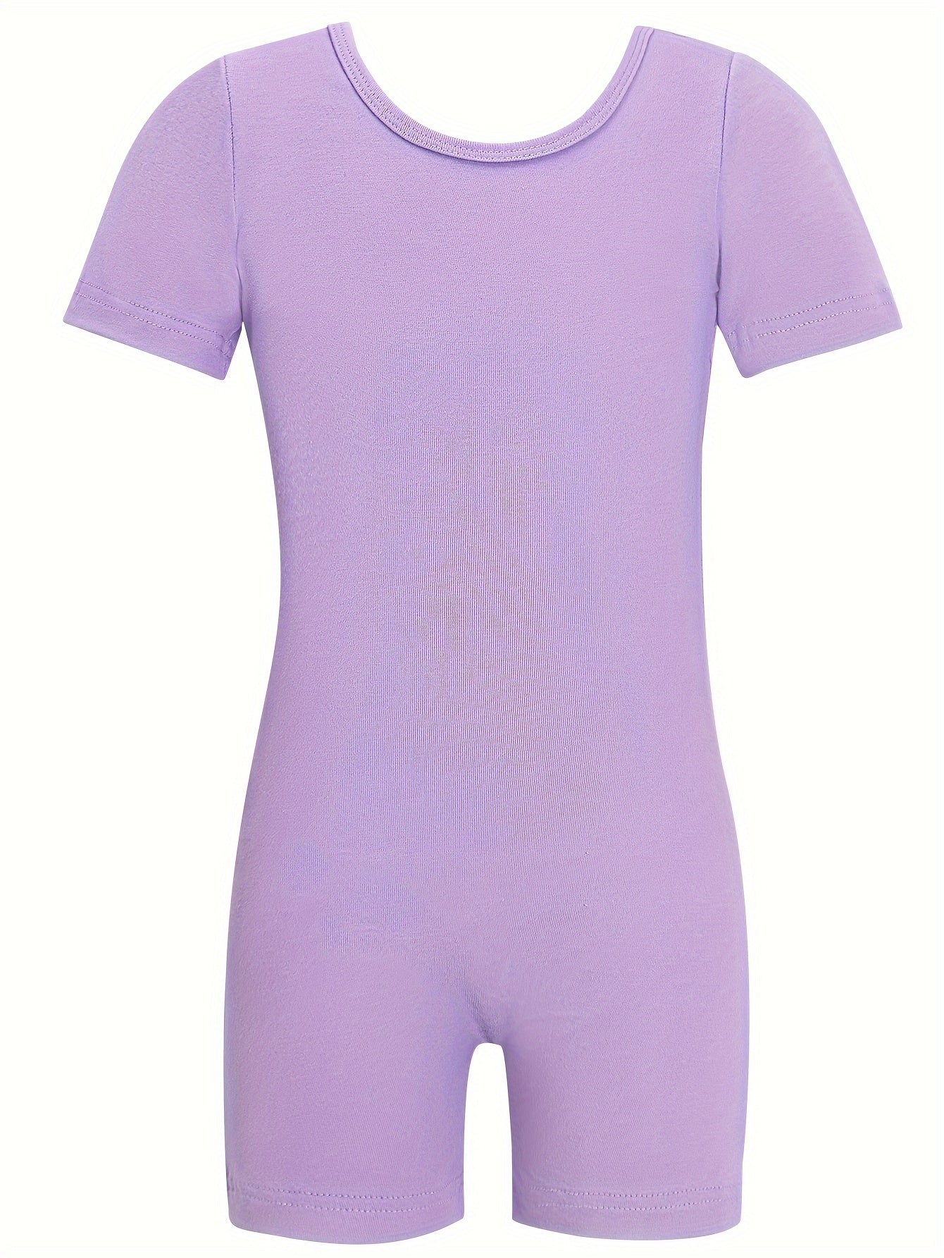 Kids Short Sleeve Gymnastics Romper Suit For Dance Performance