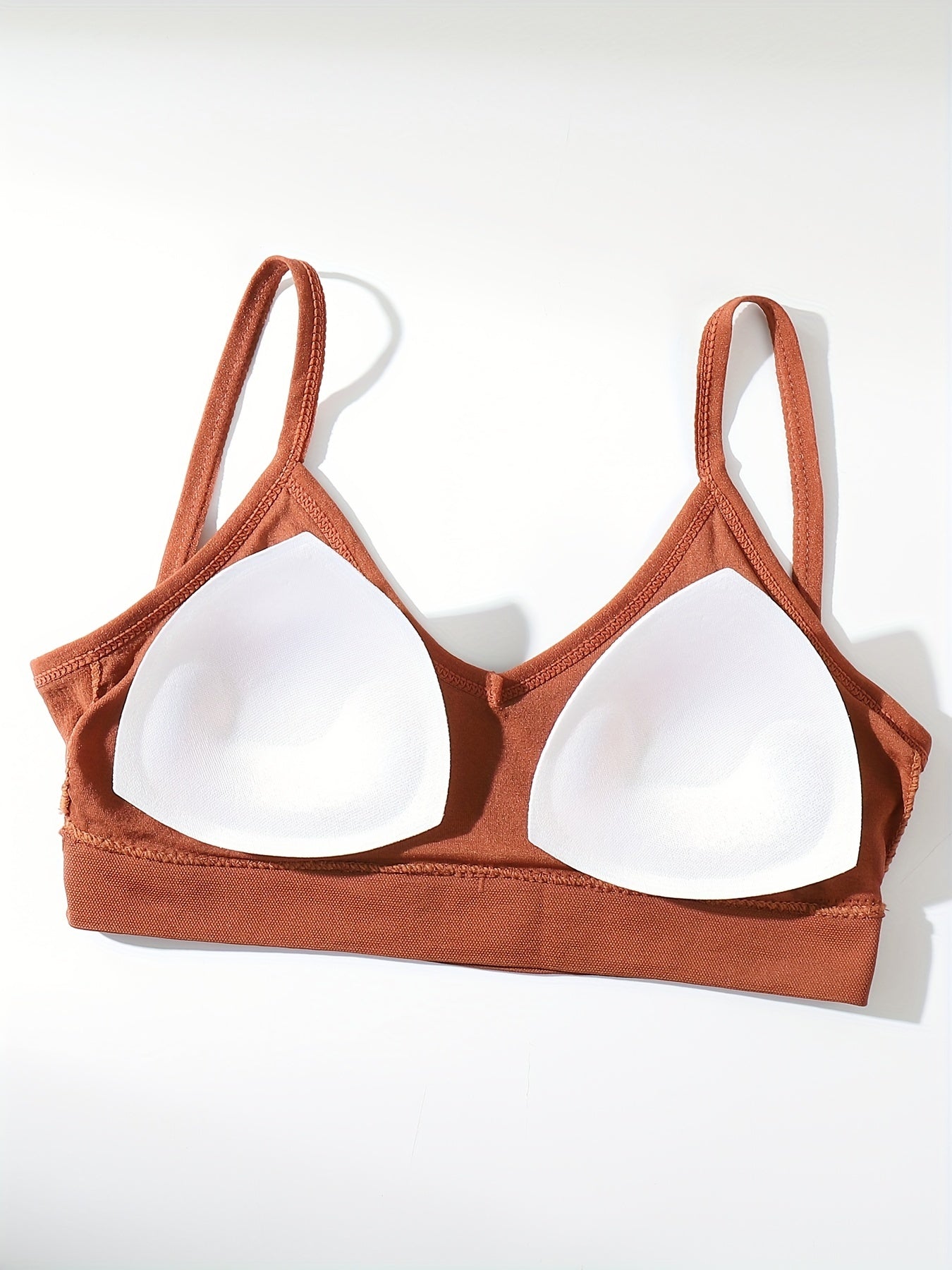 12pcs Solid V Neck Backless Cami Crop Tops Women's Lingerie & Underwear