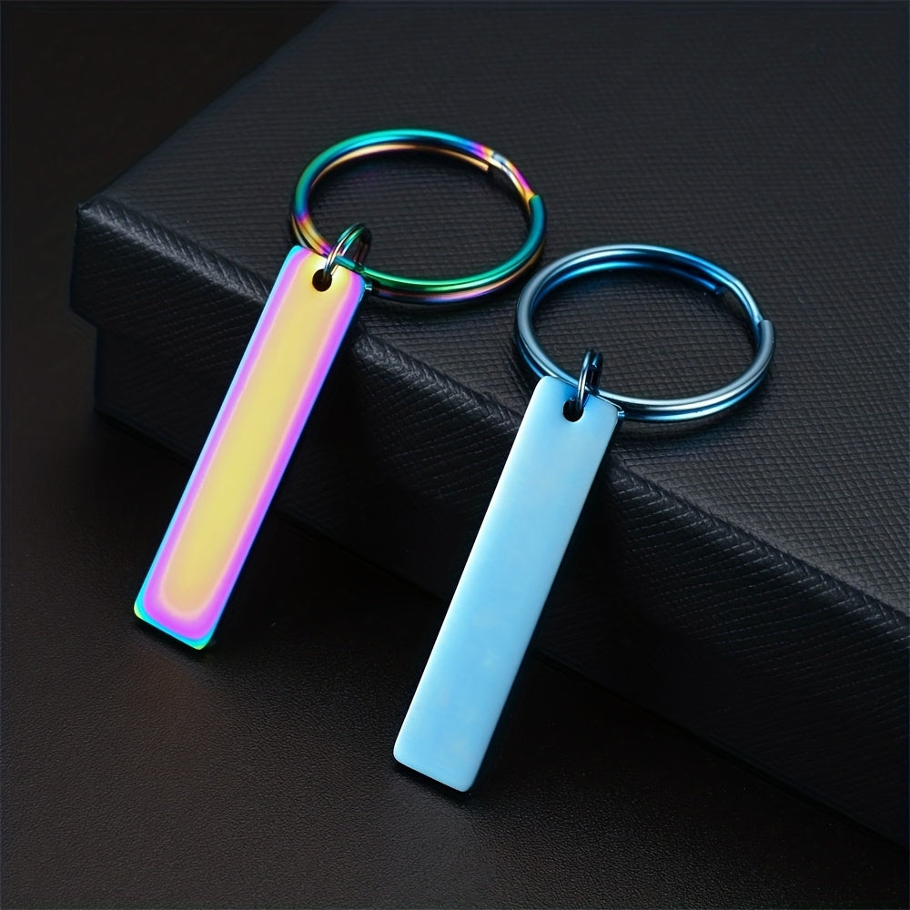 Stainless Steel Strip Keychain Alloy Key Tag Style Basic DIY Keychain