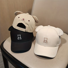 Kids' Bear Embroidered Sunshade Hat for Outdoor Activities