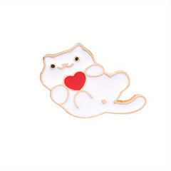 Cat And Cat Cartoon Alloy Drop Brooch Fashionable Jewelry Accessories For Women