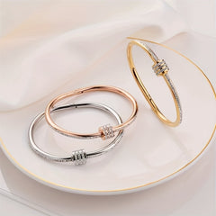 Titanium Steel Hand Jewelry Sparkling Rhinestone Energy Healing Bracelet