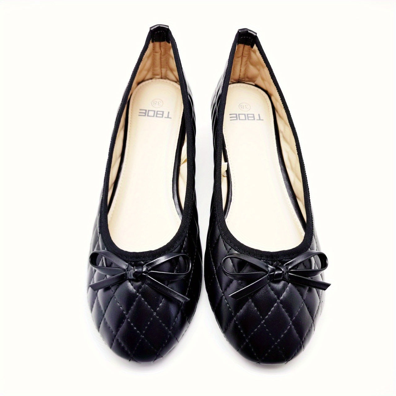 Women's Bowknot Ballet Shoes Slip On Quilted Lightweight Walking Shoes