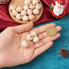 20pcs Large Hole Wooden Round Beads for DIY Decoration